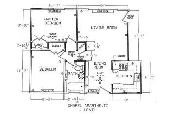 Chapel Apartments: 2-Bedroom Single-level Floorplan