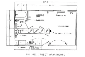 Iris Street Efficiencies: Studio Floorplan