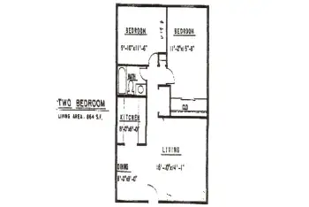 Ponderosa Pines Apartments: 2-Bedroom Floorplan